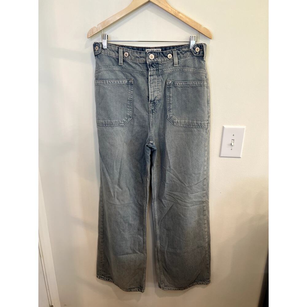 Free People We The Free Wide Leg Utility Jeans Women’s 29 Light Wash Denim